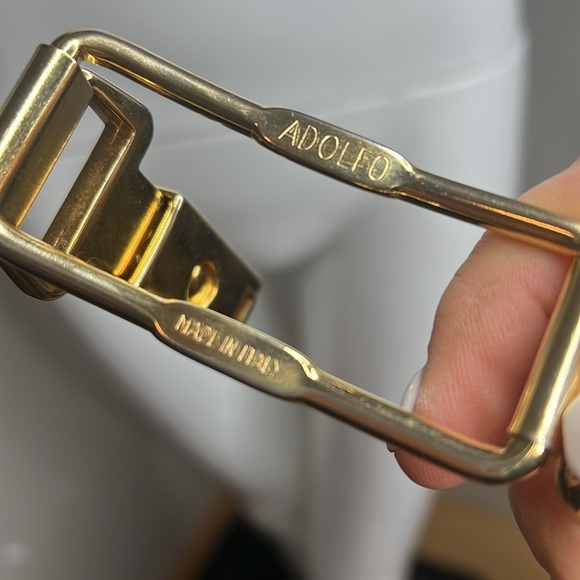 Mod Der for Adolfo Structured 33” Goldtone Belt Made in Italy - Picture 5 of 6